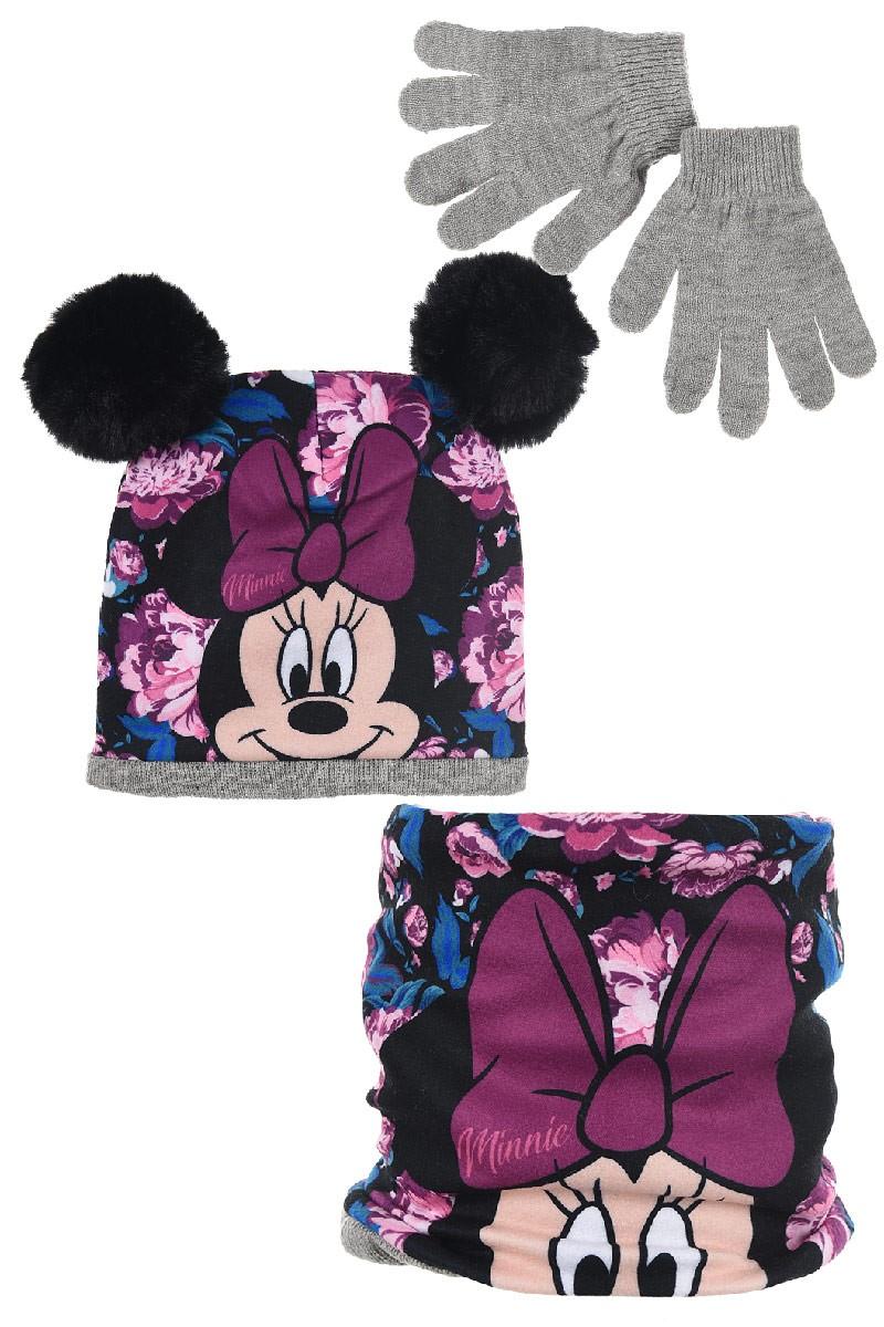 SET 6 KS SOUPRAVA  ČEPICE, NÁKRČNÍK A RUKAVICE MINNIE, 3x52,3x54