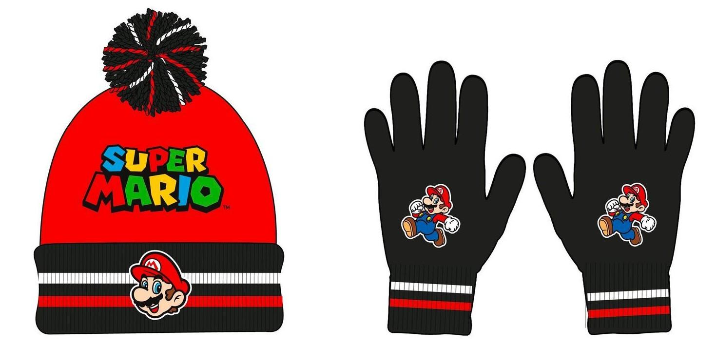 ČEPICE A RUKAVICE SUPER MARIO, 54