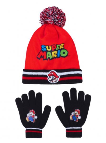SET 10 KS ČEPICE A RUKAVICE SUPER MARIO