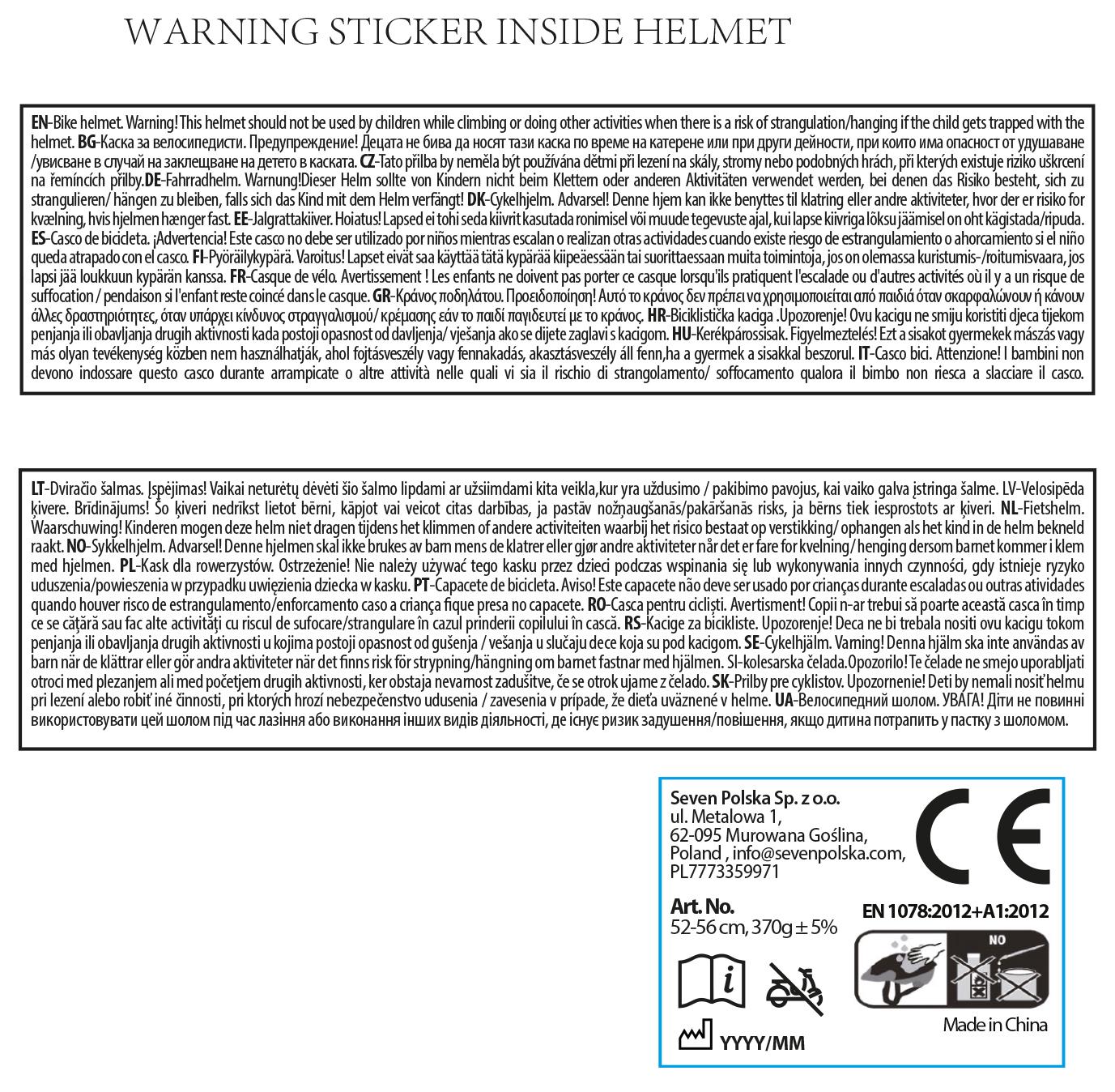 CYKLISTICKÁ  HELMA TLAPKOVÁ PATROLA  XS 44-48 cm, uni