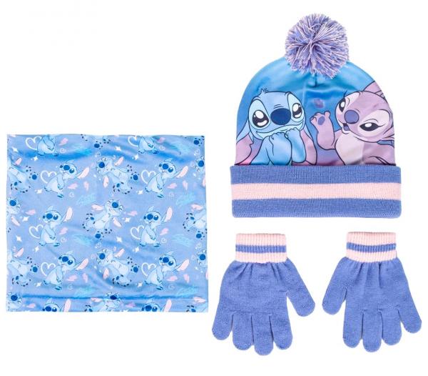 SOUPRAVA ČEPICE, NÁKRČNÍK A  RUKAVICE LILO A STITCH