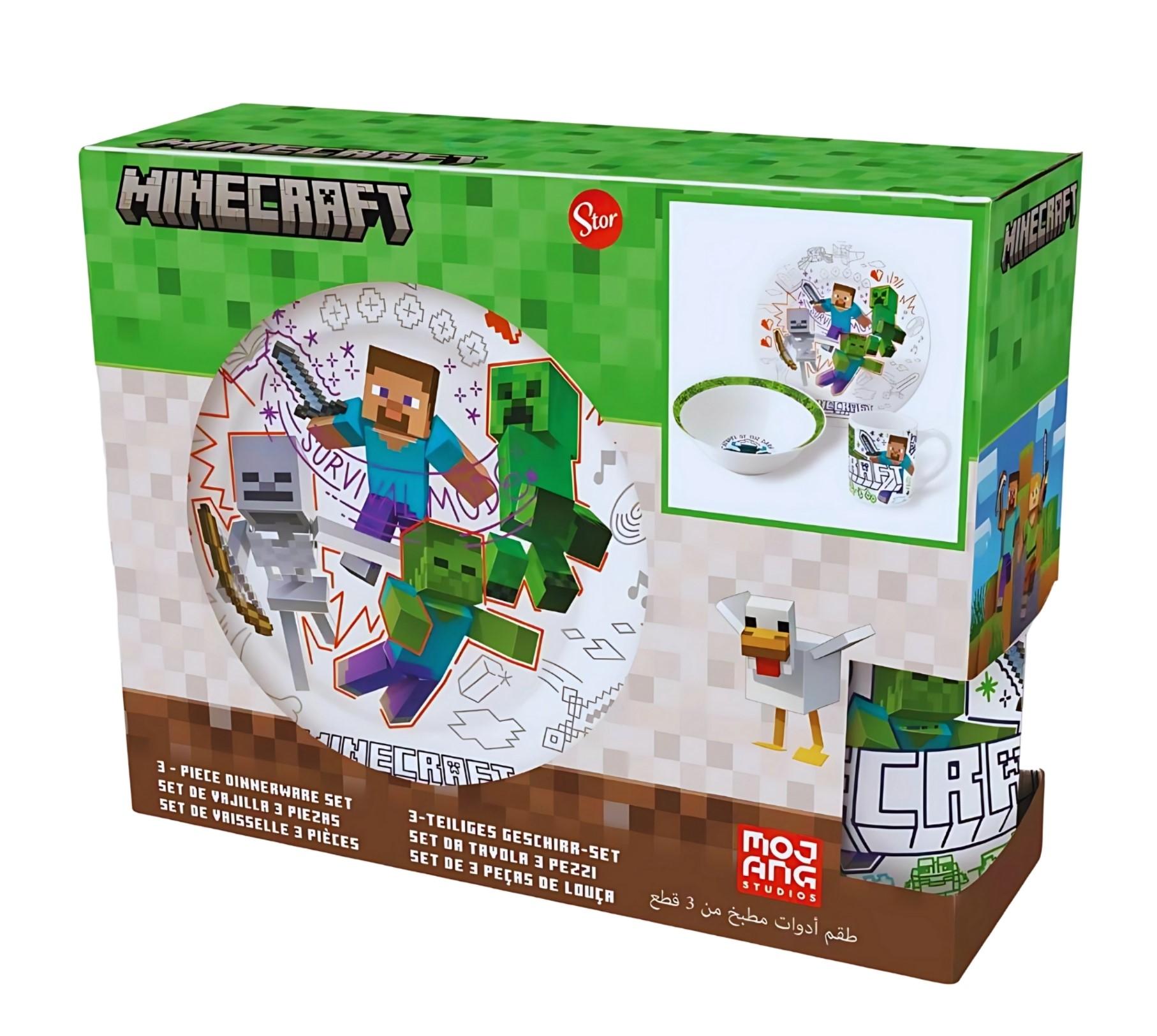 3 - DÍLNÁ KERAMICKÁ SOUPRAVA MINECRAFT, uni