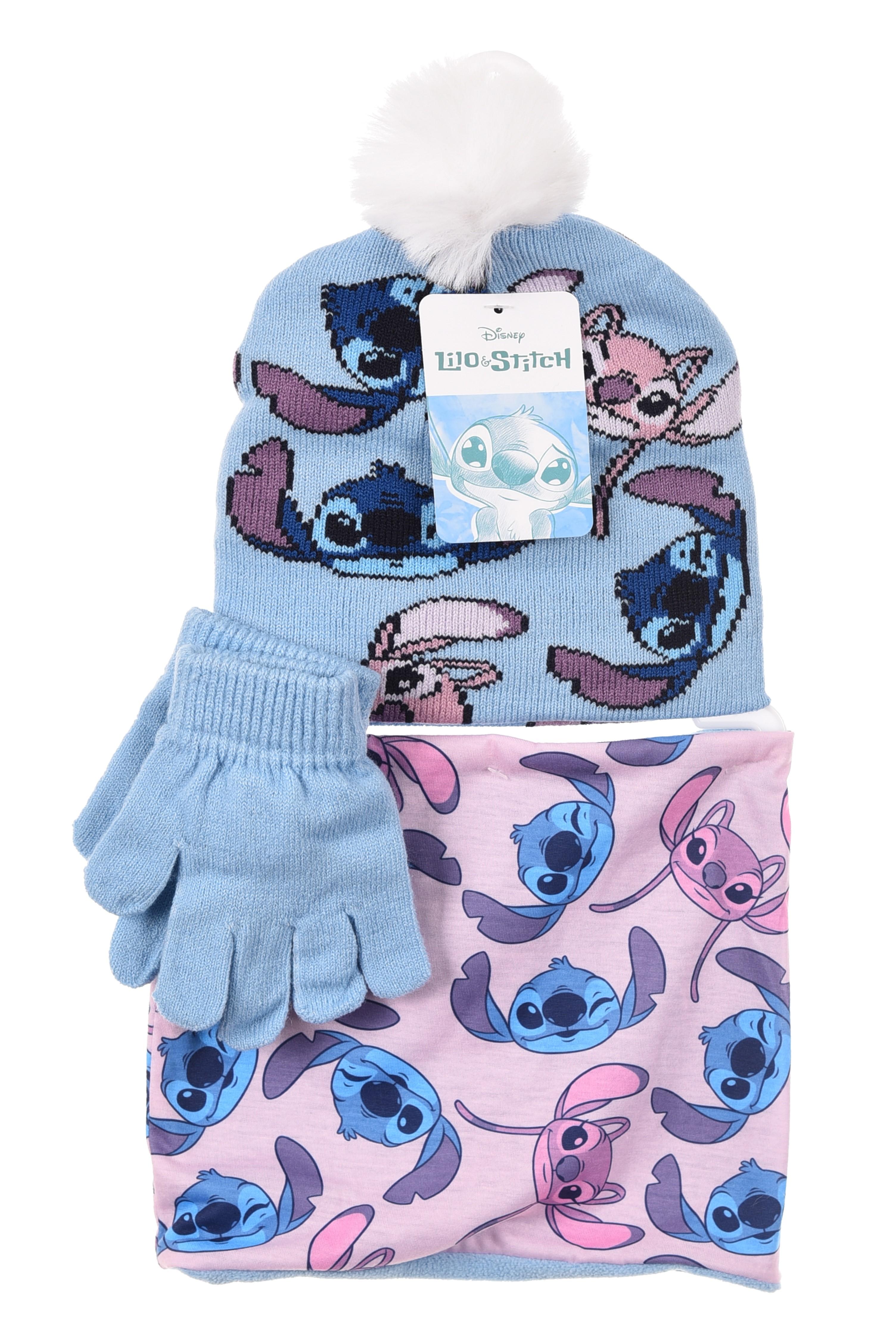 SOUPRAVA NÁKRČNÍK ČEPICE  A RUKAVICE LILO A STITCH, 52