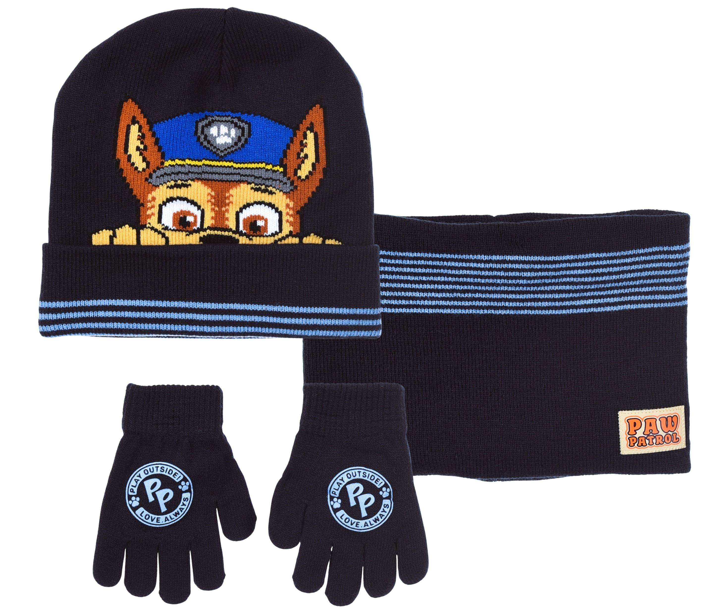 SOUPRAVA ČEPICE, NÁKRČNÍK  A RUKAVICE TLAPKOVÁ PATROLA, 54