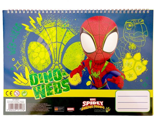 SPIRÁLOVÝ BLOK SE SAMOLEPKAMI SPIDEY  A4