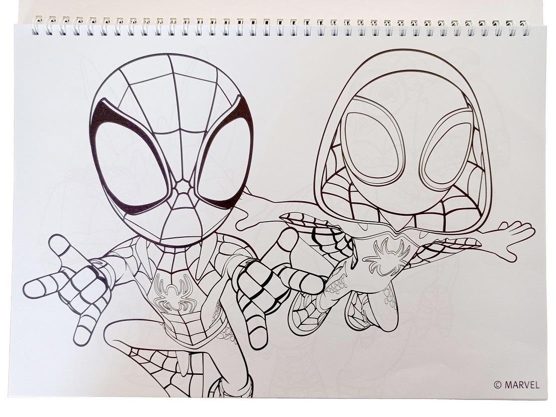 SPIRÁLOVÝ BLOK SE SAMOLEPKAMI SPIDEY  A4, uni