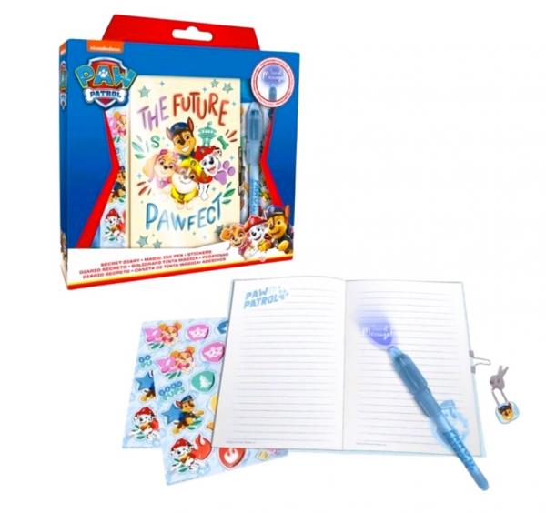 DÁRKOVÁ SADA TAJNÉ PERO, NOTES A SAMOLEPKY TLAPKOVÁ PATROLA