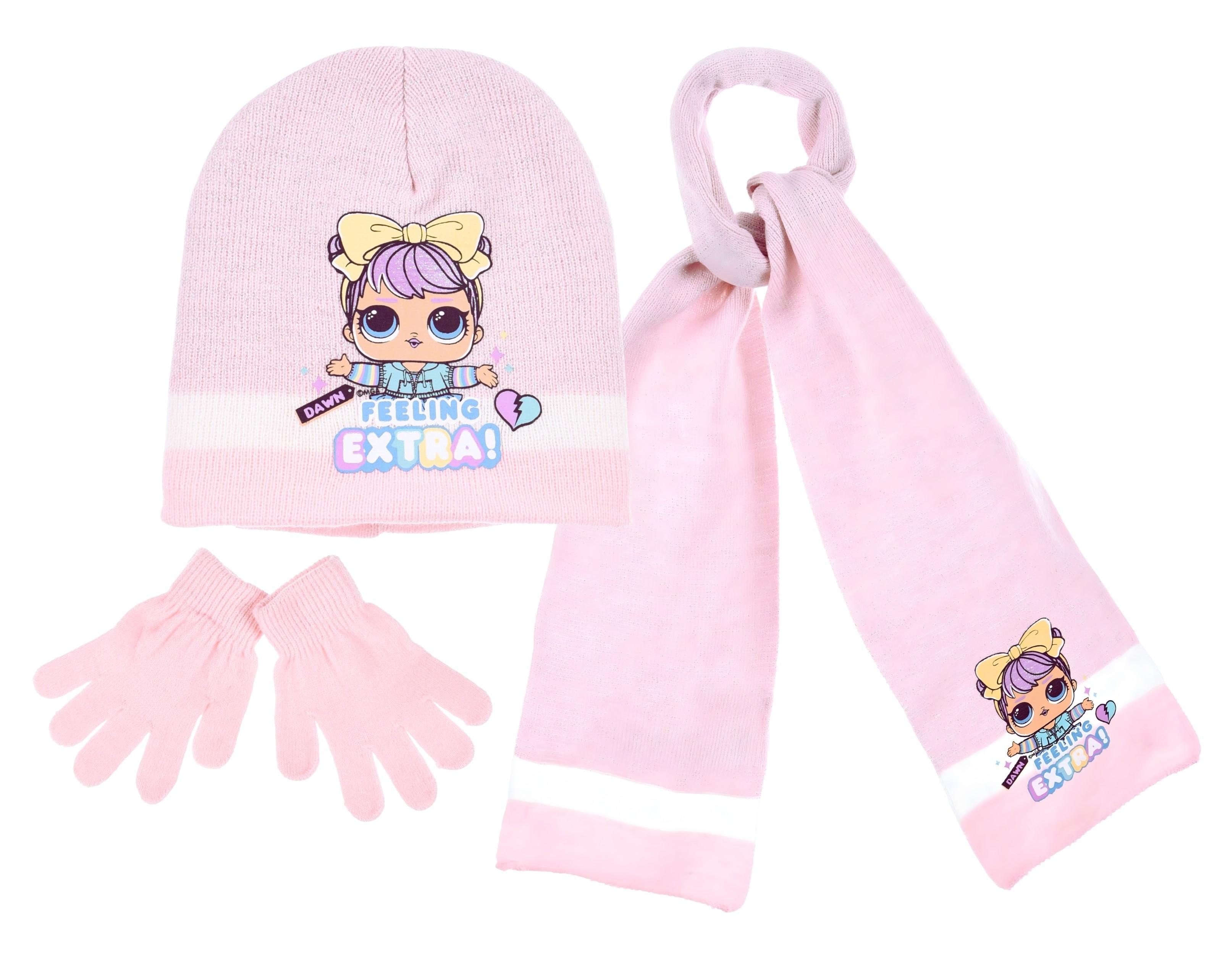 SOUPRAVA ČEPICE, ŠÁLA  A RUKAVICE LOL, 54