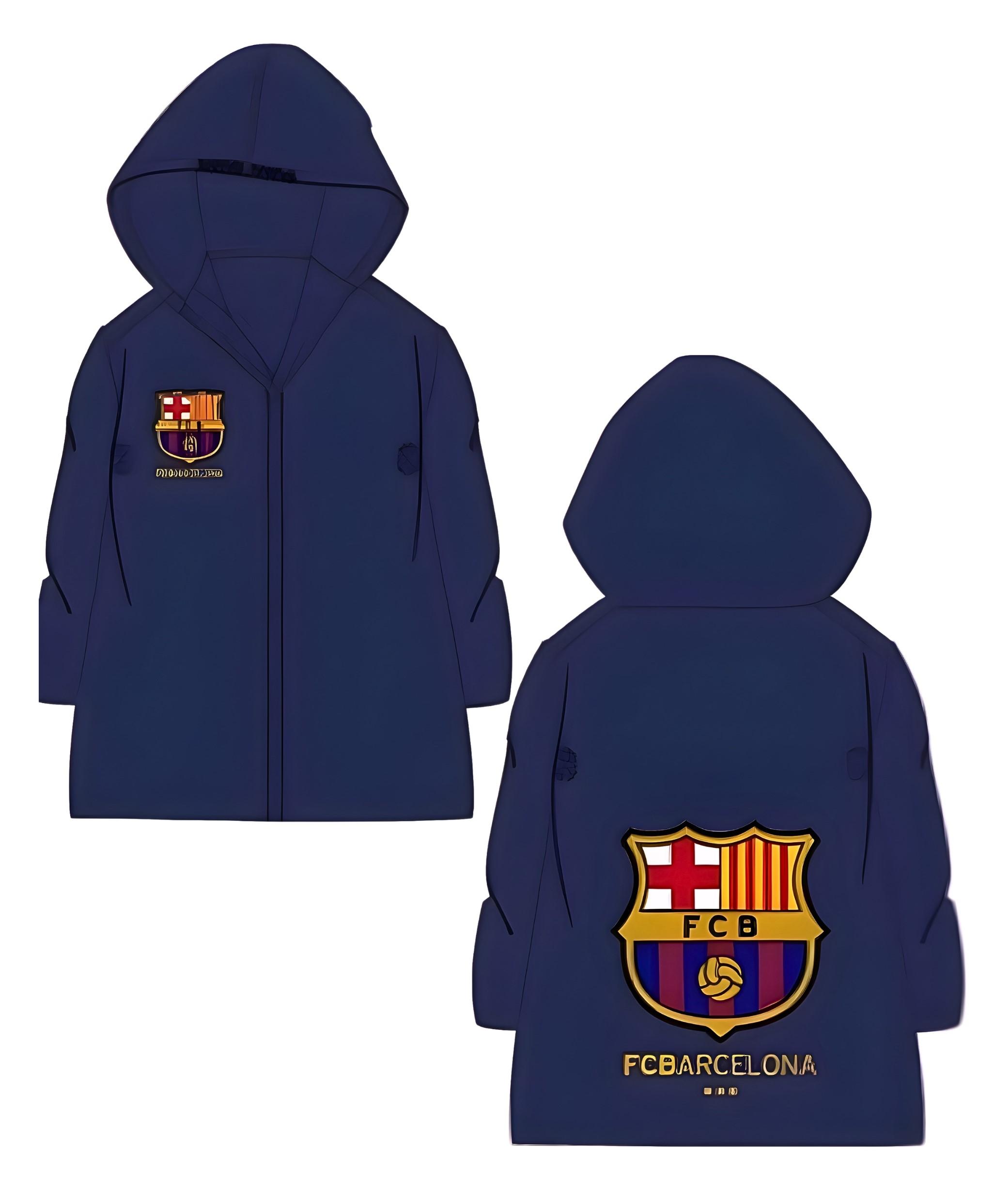 EPLUSM Pláštěnka FC BARCELONA tmavě modrá, vel. 134/140