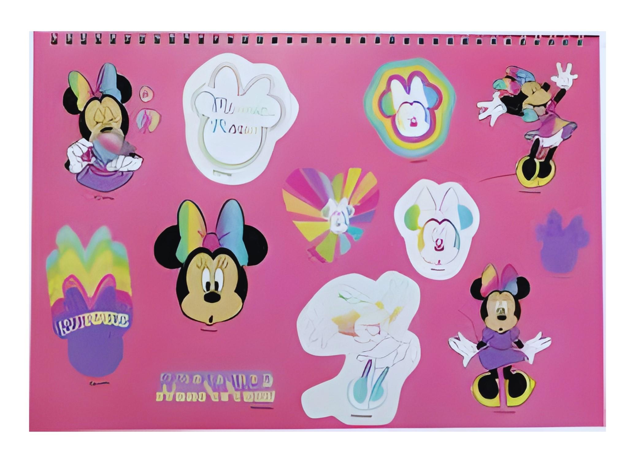 SADA ZÁPISNÍK,  BLOK SE SAMOLEPKAMI A SLOŽKA MINNIE, uni