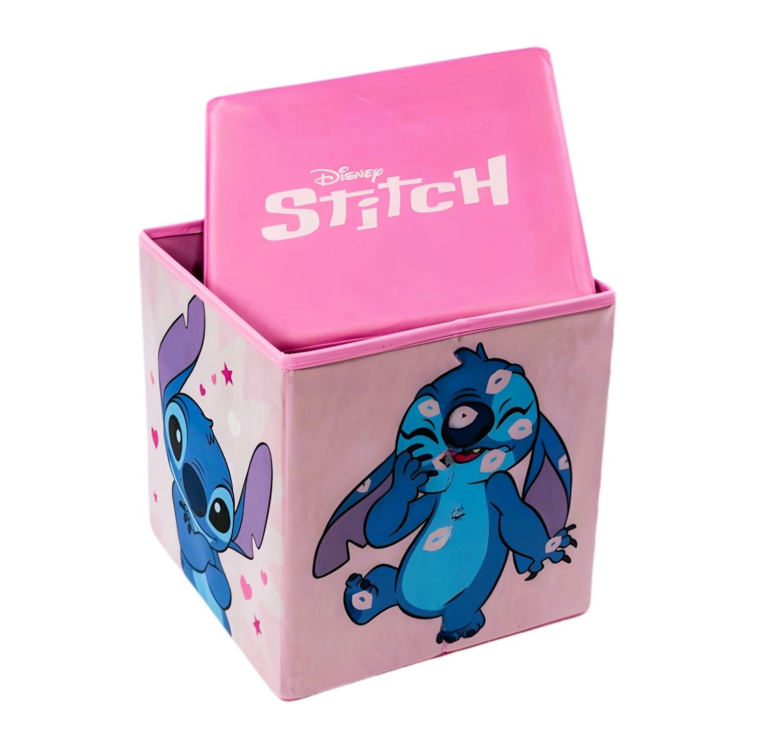 AYMAX Taburet LILO A STITCH s úložným prostorem růžový 30x30x30O A STITCH, uni